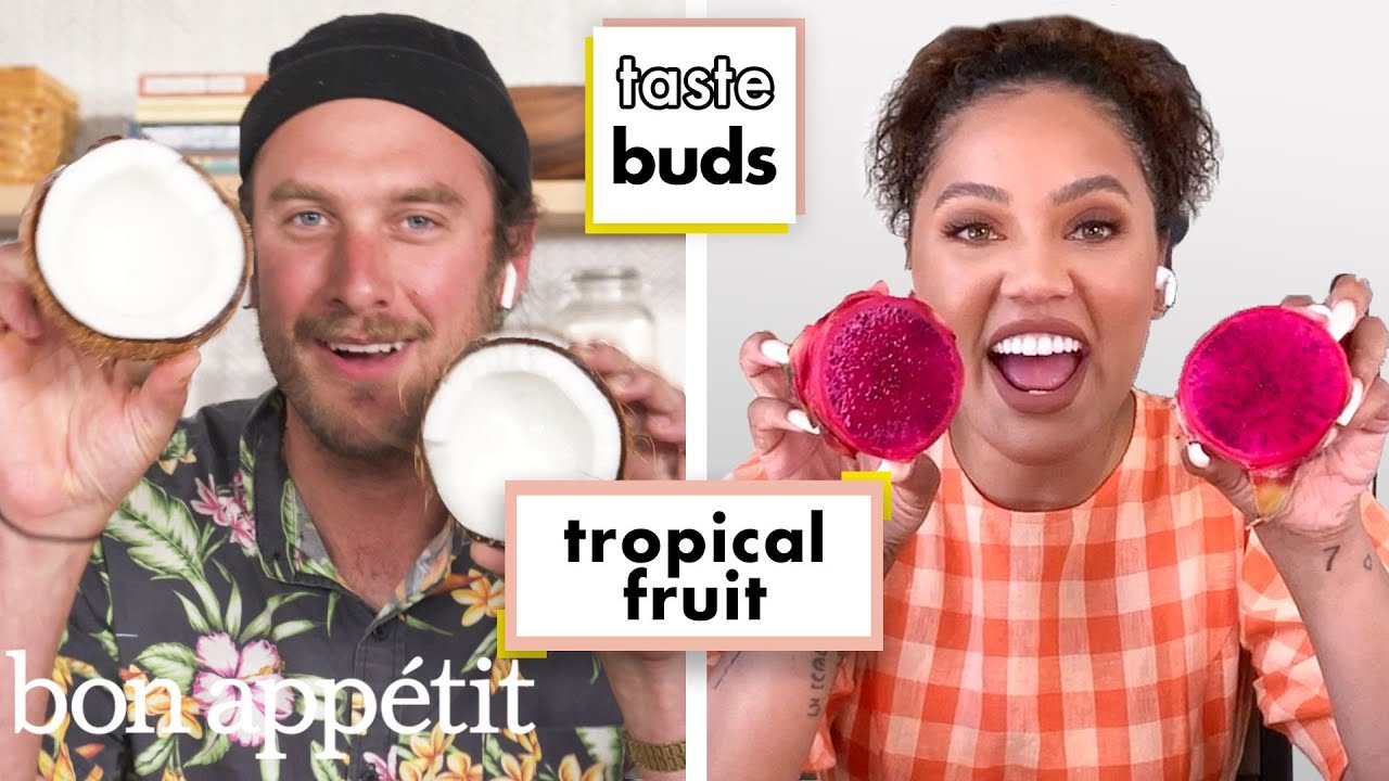 Ayesha Curry & Brad Try 7 Kinds Of Tropical Fruit   Taste Buds   Bon Apptit