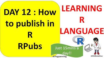 Learning R || Day 12 || RPubs tutorial || how to share R code || R code sharing? || rpubs by rstudio