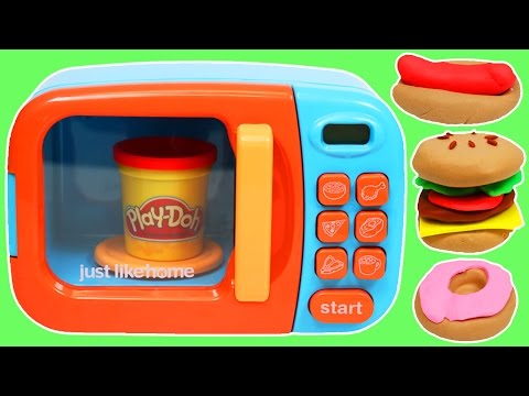 Make Pretend Play Doh Foods with Microwave Oven!