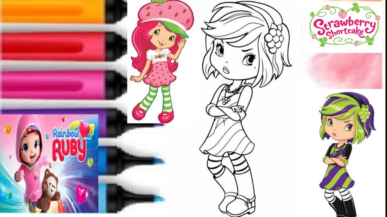 Download Coloring Strawberry Shortcake Sour Grapes Coloring Book Page By Color With Rainbow Ruby Youtube