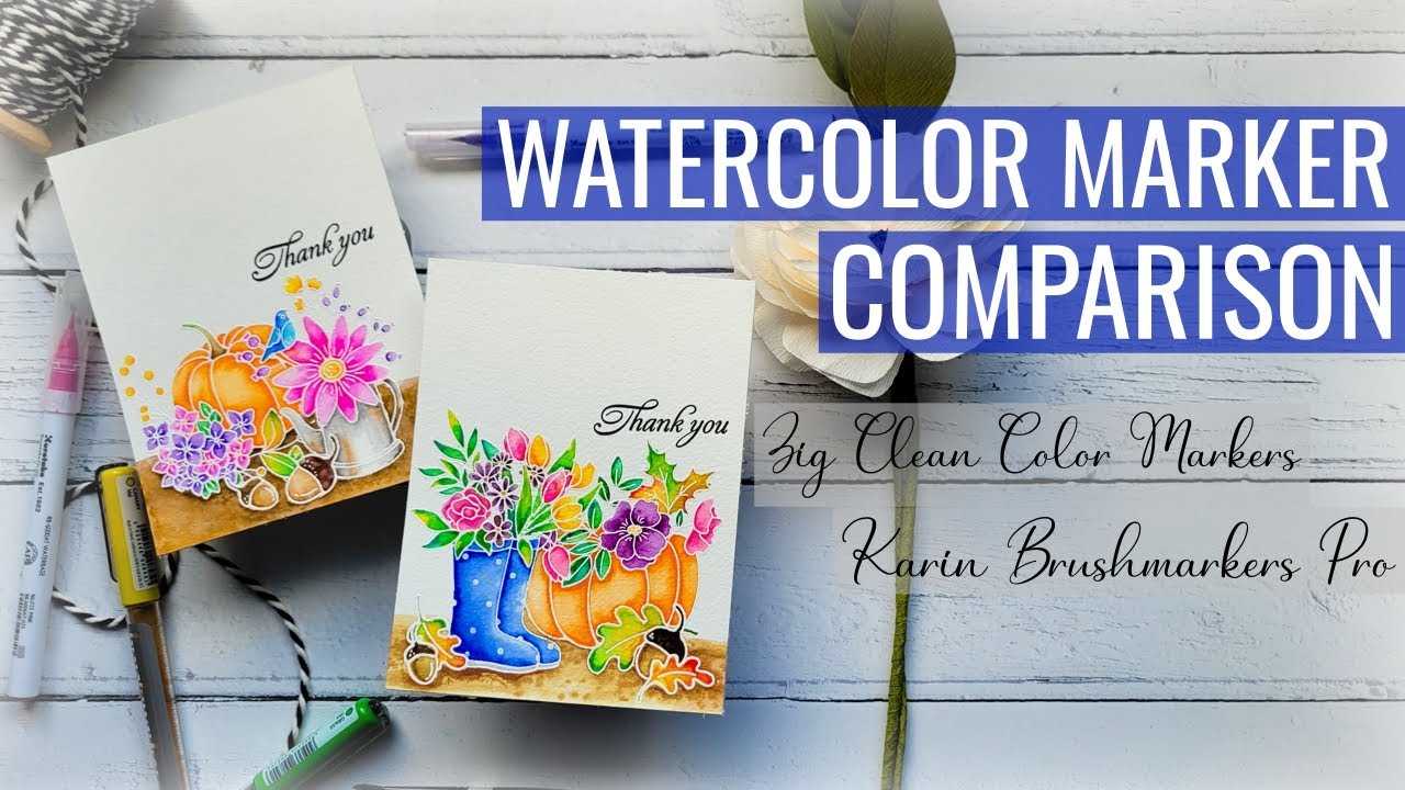Watercoloring with Karin Brushmarker Pro Markers