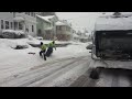 Trash pickup in the snow