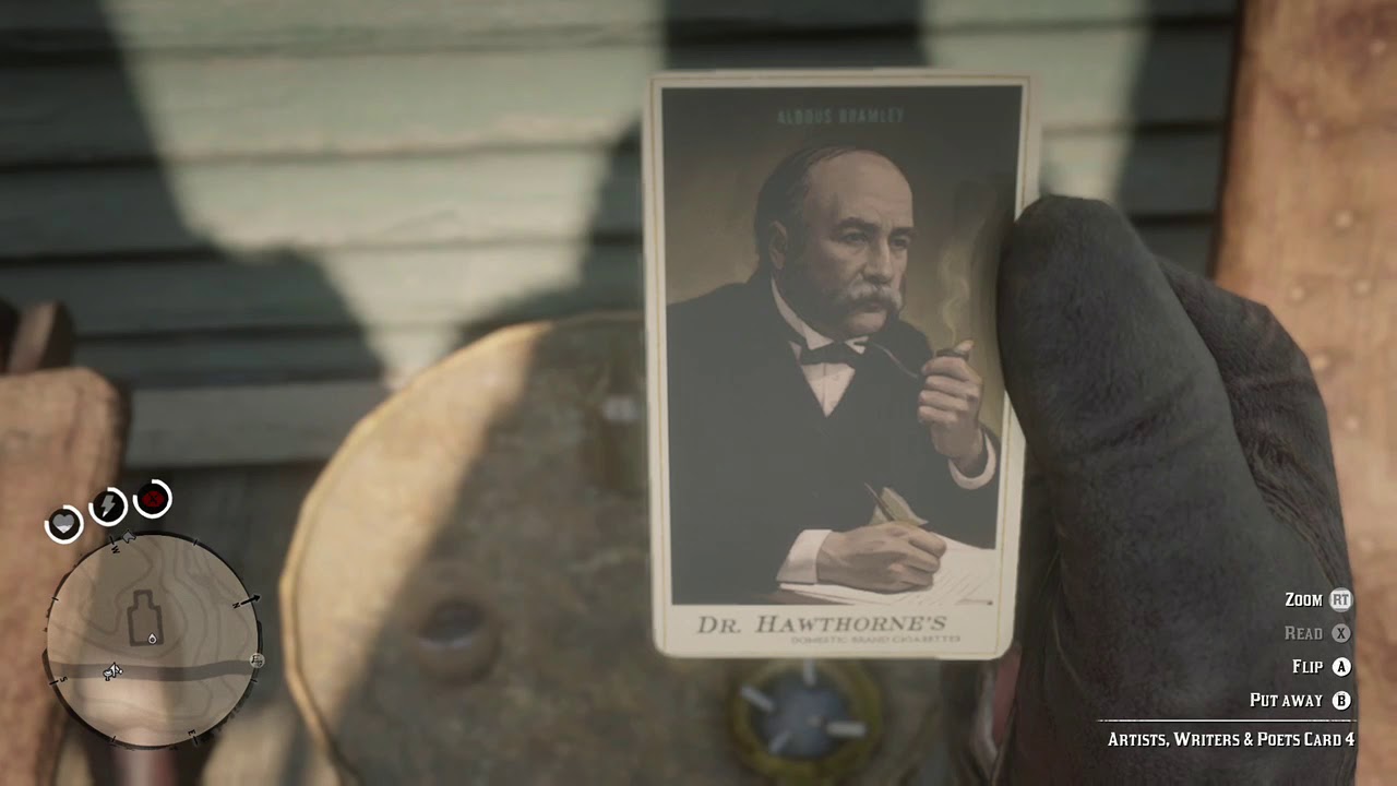 Artists Writers & Poets Cigarette Card 4 - Aldous Bramley - Map Location - RDR2