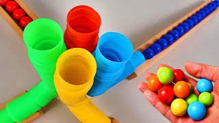 Pop Tube Marble Run Race ASMR # 9 ☆ On The Other Side ☆ Creative Healing Sound DIY Machine Build