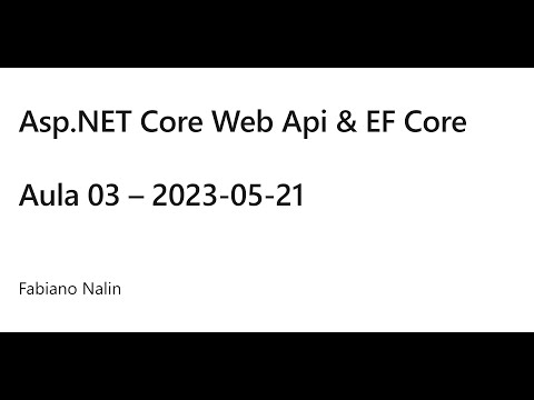 Treinamento - Asp.NET Core Web Api & EF Core - "Do Zero" - Aula 03