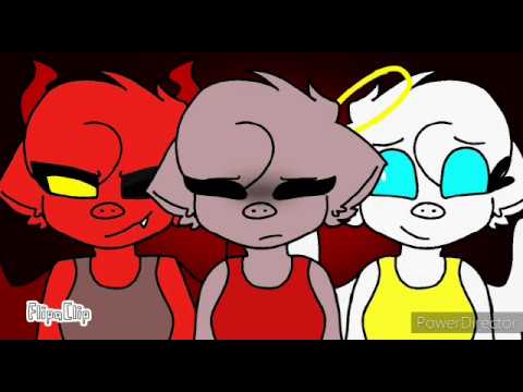 Grrrls Animation Meme Devil Piggy And Angel Youtube - kitty piggy roblox fanart