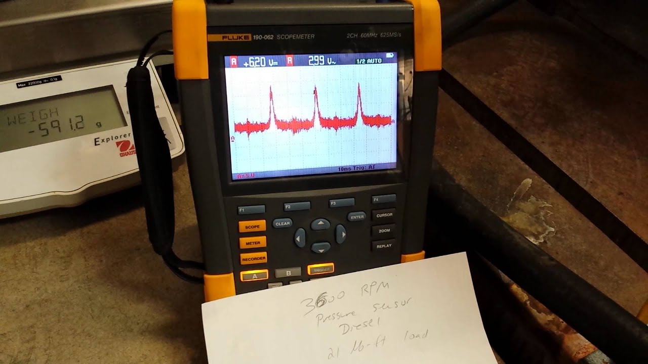 Pressure sensor oscilloscope YouTube
