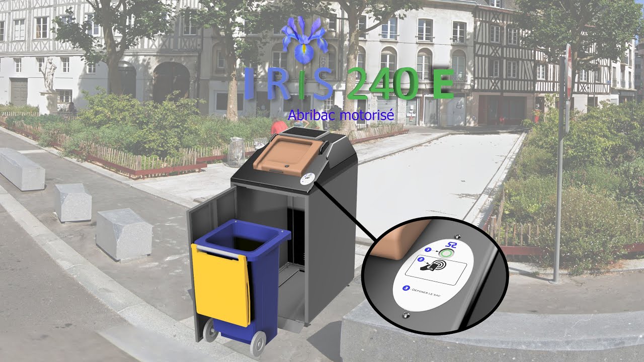 IRIS240E abri-bac motorisé sans contrôle d'accès