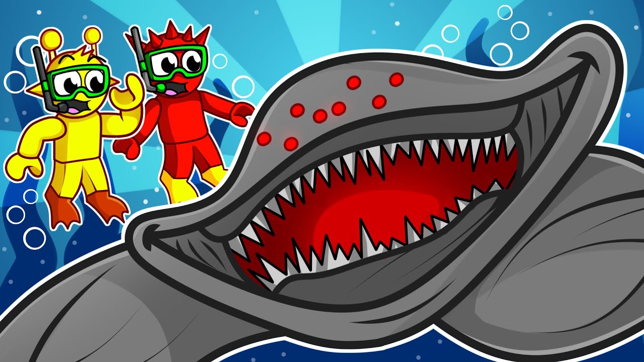 SPRUNKI Simon and Raddy SEA MONSTER in ROBLOX!