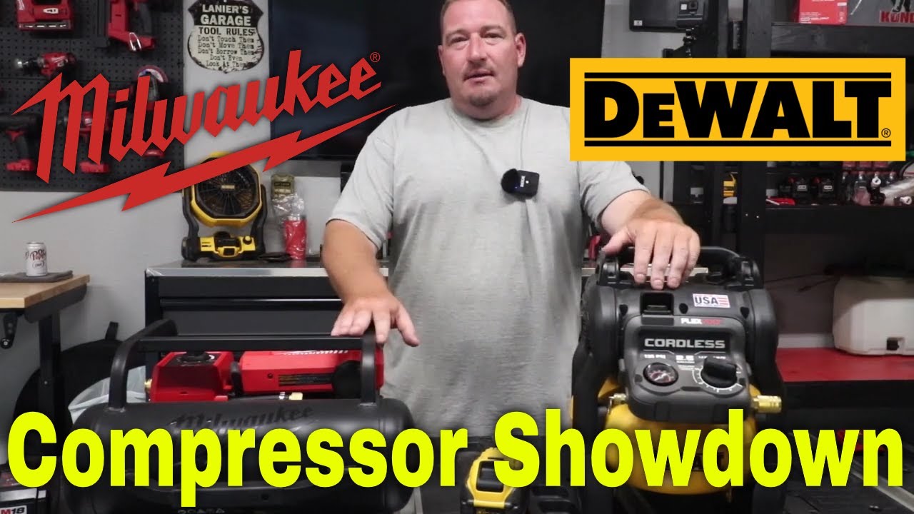 Milwaukee VS DeWalt, Cordless Compressor Show Down YouTube