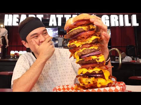 I Ate a 20,000cal Burger in Record Time!! **Octuple Bypass Challenge**