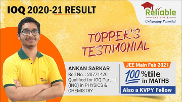 Reliable Classroom student Ankan Sarkar qualified for Part - II in Physics & Chemistry of IOQ.