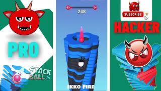 NOOB vs PRO vs HACKER - Stack Ball 3D - Gameplay - MAX LEVEL in Stack Ball | Spiral Roll - Ikko Fire screenshot 5