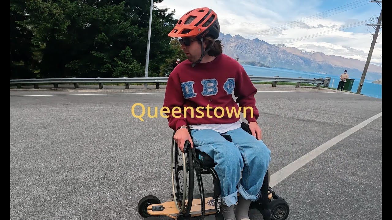 Wheelchair longboard into Queenstown YouTube