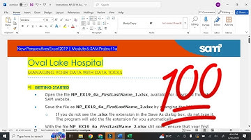 New Perspectives Excel 2019 | Module 6: SAM Project 1a #OvalLakeHospital #excelmodule6