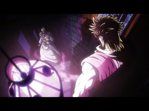 Avdol, Polnareff and Kakyoin each encountering DIO for the first time flashback scenes