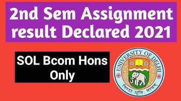 SOL Bcom Hons Second Semester assignment result Declared 2021 Ameeninfo