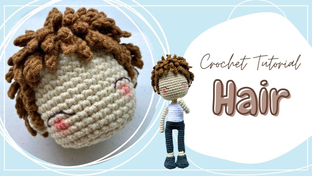 Simple Tie-and-Knot Hair Technique for Male Crochet Dolls