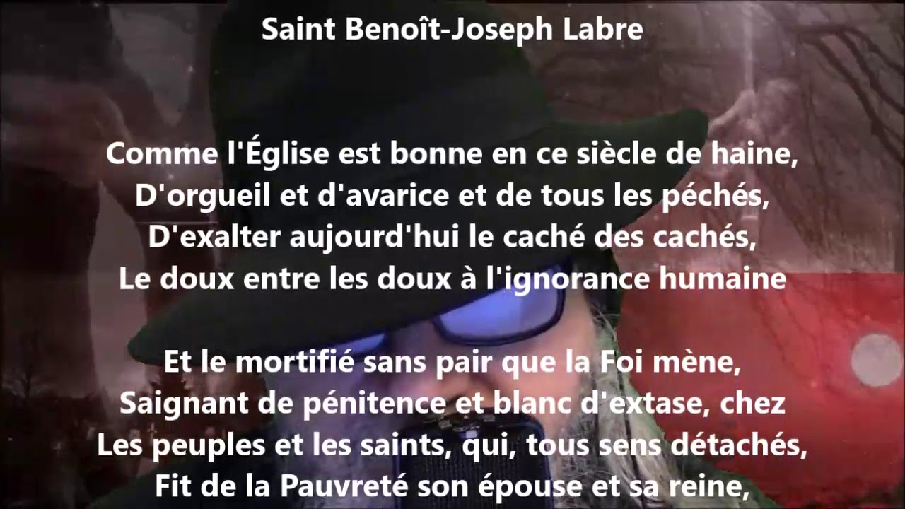 Saint Benoît-Joseph Labre - Paul Verlaine lu par Yvon Jean - YouTube