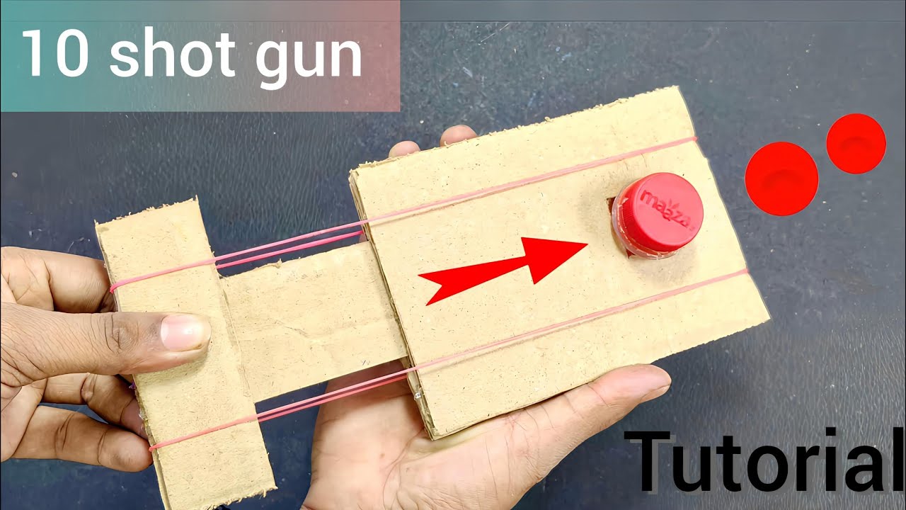 Cardboard Shooting Toy | How to makeCardboard Launcher | DIY Cardboard Gun