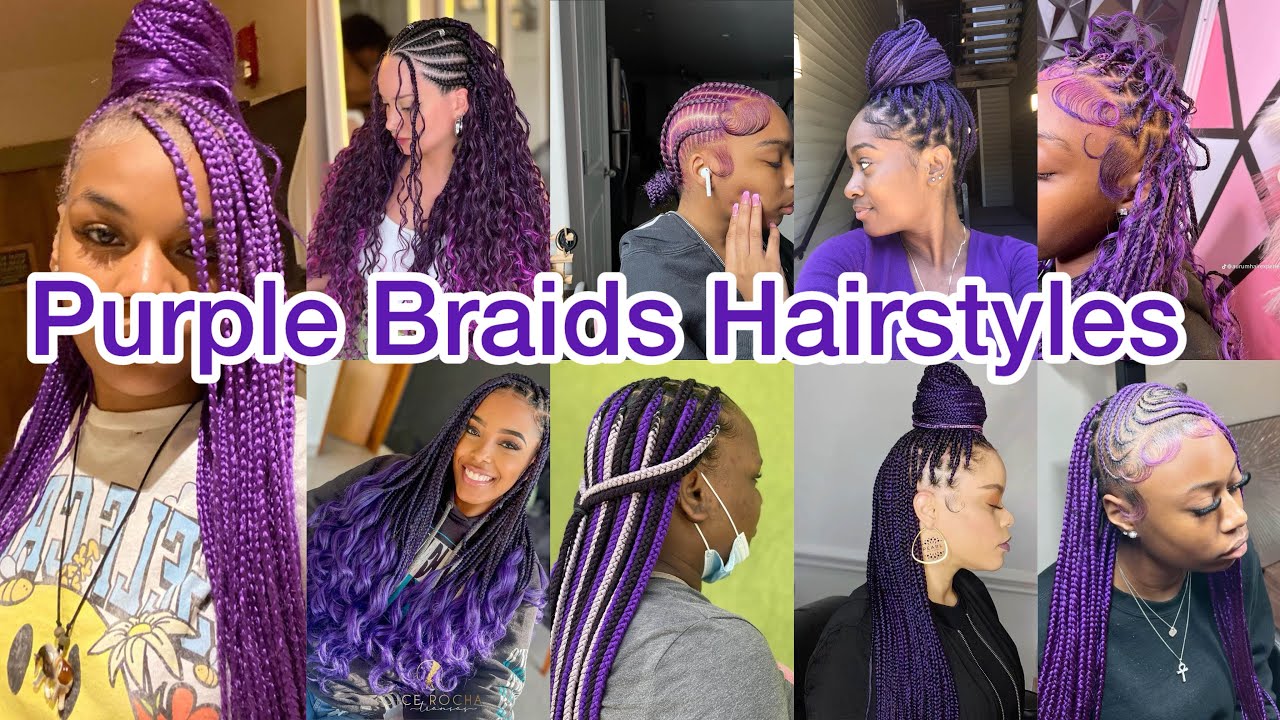 🔥New & Latest Purple Braids Hairstyles Ideas‼️💜Most Trending Summer Styles For Black Women🔥