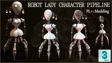 Simple way to create a Robot Lady character in 3ds Max 2024