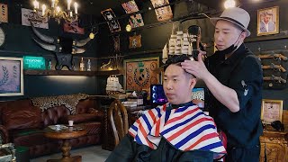 ✂️BARBER TUTORIAL💈Classic Scissor Cut Short Back✂️Old School Side Part Skin Fade💈Asmr Haircut
