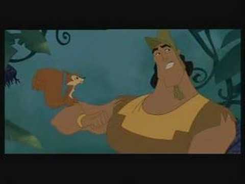 Yzma and Kronk in the Jungle looking for Kuzco. Another funny scene from the emperor's new groove. Gotta love the squirrel! =) Norwegian version.