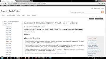 Critical Vulnerability in HTTP.sys Could Allow Remote Code Execution - MS15-034