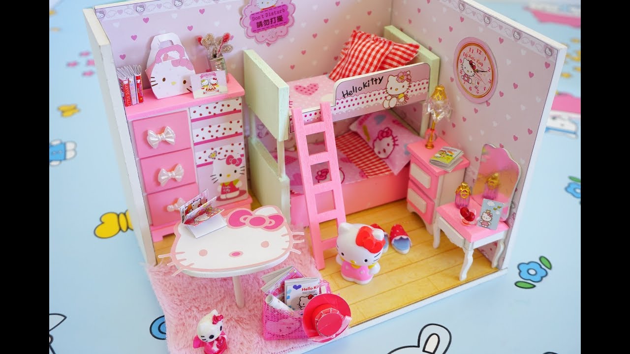 Baby Pink Doll DIY Bedroom Play Miniature Dollhouse feat 