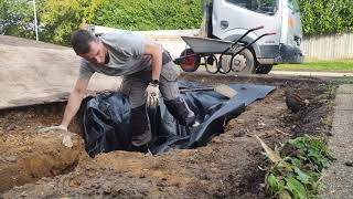 How to install a driveway  Digging out for Soakaway installation  Landscaping uk  VLOG03