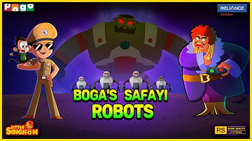 Little Singham 🦁 vs Boga’s Safayi Robots  | Action Comedy | Pogo TV | Kids Cartoon