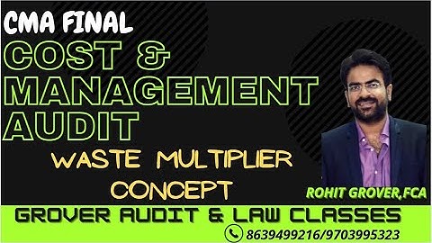 #cma #ca #cs CMA Final Audit || Waste Multiplier|| CA Rohit Grover