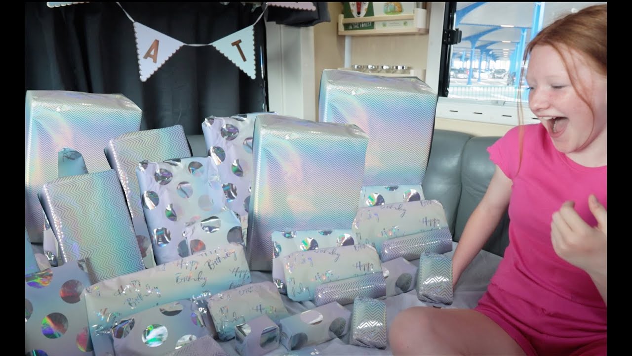 ESMÉS 14th BIRTHDAY MORNING OPENING PRESENTS! (IN THE VAN!)