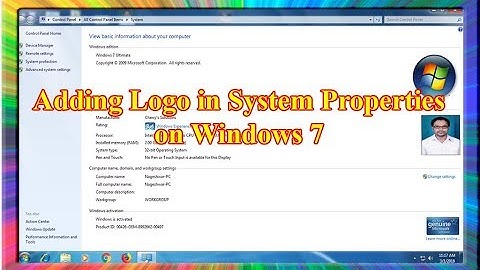how to add own logo or image in windows 7 system properties