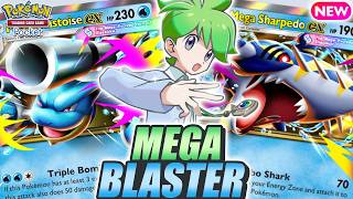 MEGA BLASTOISE Bombards Opponent's Board Faster Thanks to MEGA SHARPEDO ! - Pokemon TCG Pocket