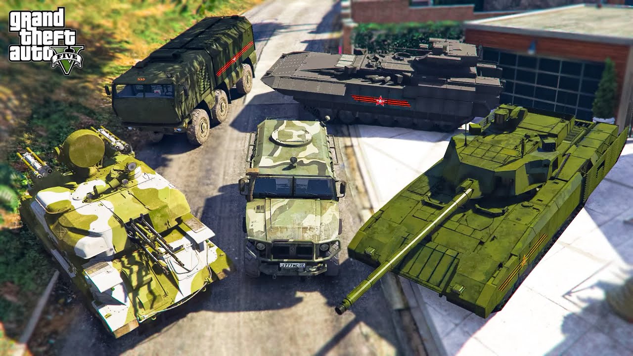 GTA 5 - Franklin Steal RUSSIAN Military Vehicles in GTA V! | (GTA V Roleplay)