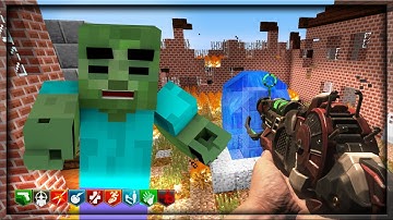 MINECRAFT ZOMBIES MOD! BLACK OPS 3 CUSTOM ZOMBIES MAP GAMEPLAY w/ Jugg (BO3 Zombies)