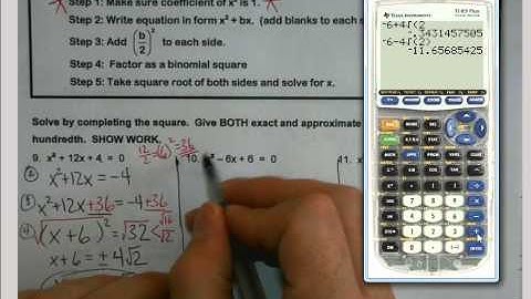 Honors Algebra 2   Unit 2   5.5 Completing the Square