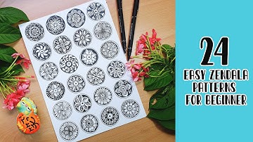 24 Easy Zendala Patterns for Beginners || 24 Easy zentangle Patterns