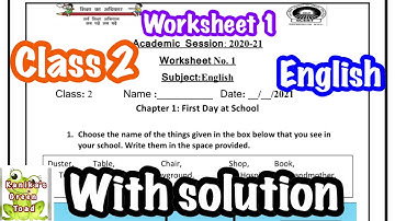 Class 2 English worksheet 1 with solution || EDMC CLASS 2 English worksheet 1 Solved Assignment