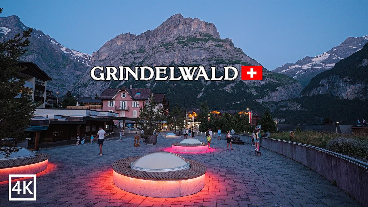 Grindelwald by Night 🇨🇭 | Switzerland’s Fairytale Village Walk | 4K