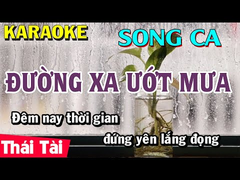 Karaoke Đường Xa Ướt Mưa | Song Ca | Thái Tài