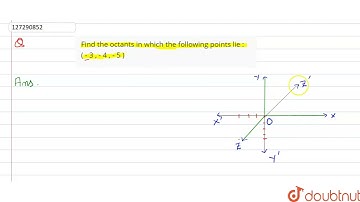 Find the octantsin which the following points lie : ( - 3 , - 4 , - 5 ) | 12 | INTRODUCTION TO T...