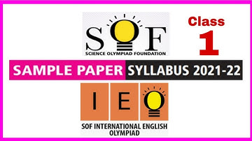 IEO, Class 1, sample paper 2021-22, International English Olympiad