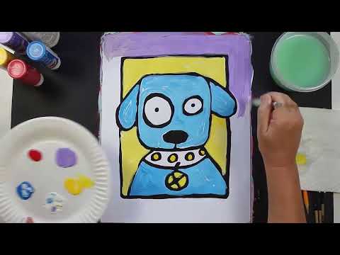 How to Draw and Paint a PUPPY DOG PORTRAIT with Acrylic Paints Step-By-Step for Beginners