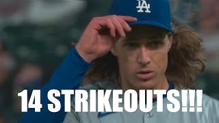 Tyler Glasnow Ties Career High 14 Strikeouts In 7 Scoreless Innings vs Twins!!!