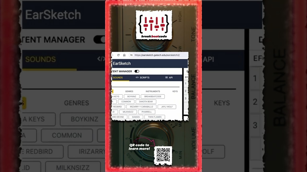 Choose sounds for your remix in 1 minute #1minutevideo #coding #music #breakbeatcode #earsketch
