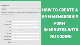 How to create a gym membership form in minutes without coding👩‍💻