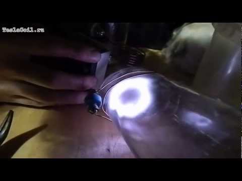 Artificial ball lightning in a vodka bottle